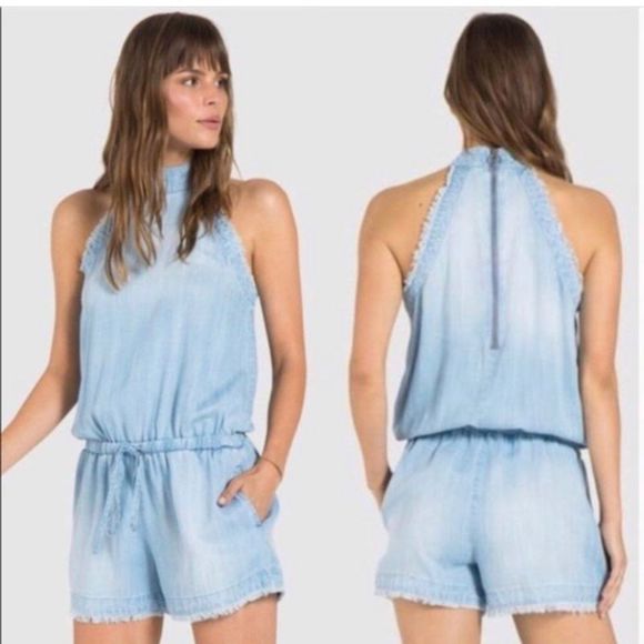 Anthropologie Pants - Cloth & Stone denim chambray romper